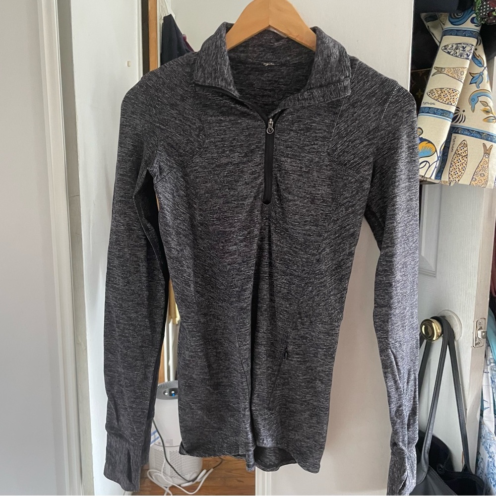 Lululemon Heathered Grey Quarter Zip Sweater